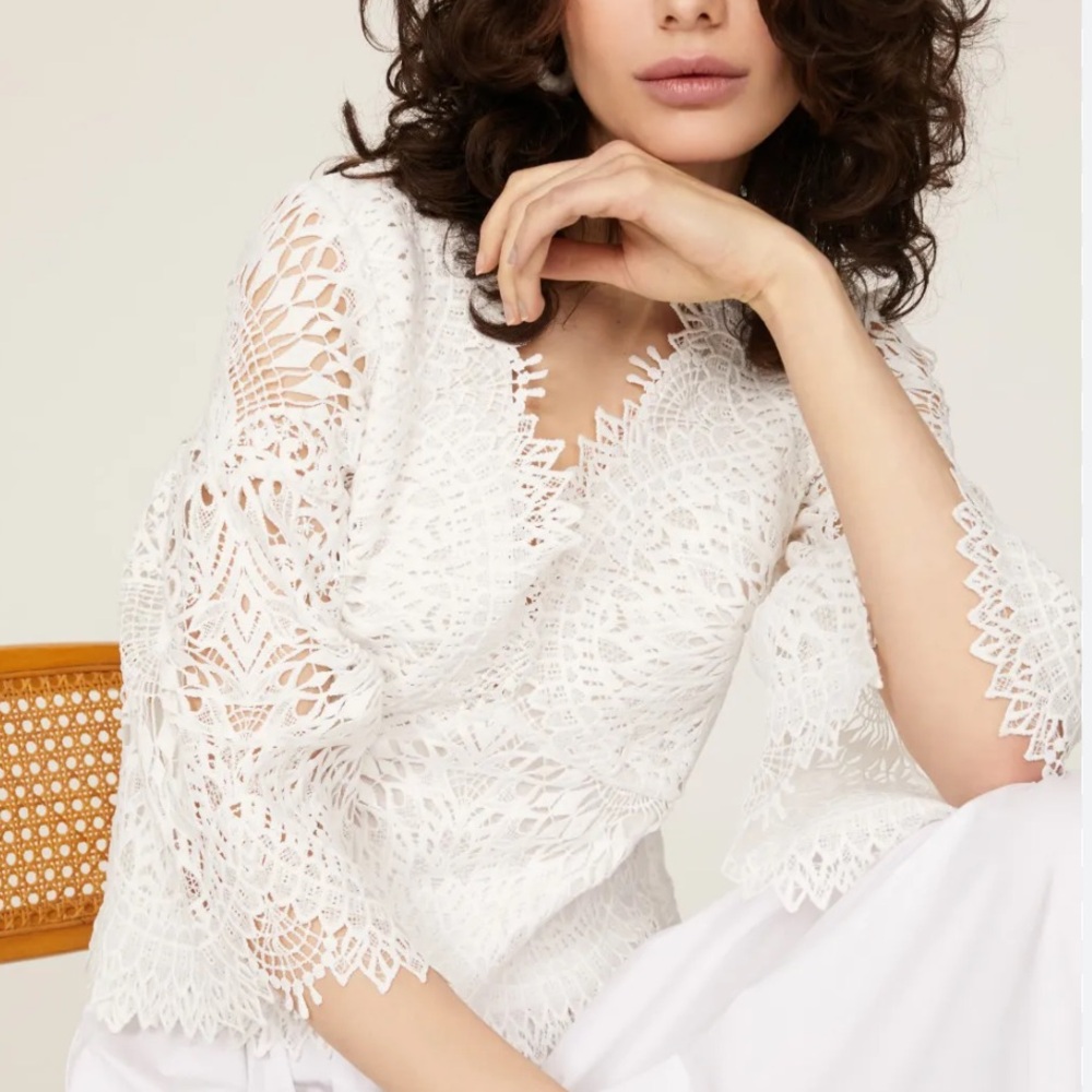 Elegant White Lace Top by Marissa Webb